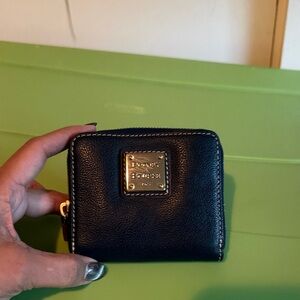 Dooney & Bourke Black Wallet with Gold Accents